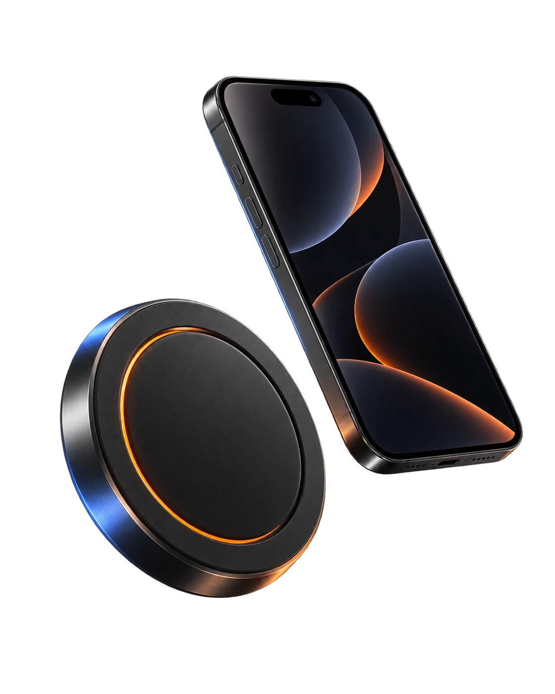 Dispositivo inteligente conceptual junto a un teléfono